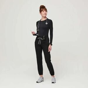 FIGS Womens Granville Skinny Petite Jogger Scrub Pants Size Small Petite Black‎